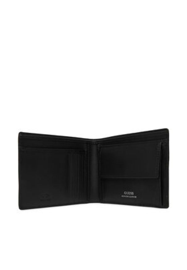 Guess Portfel SMTOCR LEA20 Czarny. Kolor: czarny. Materiał: skóra