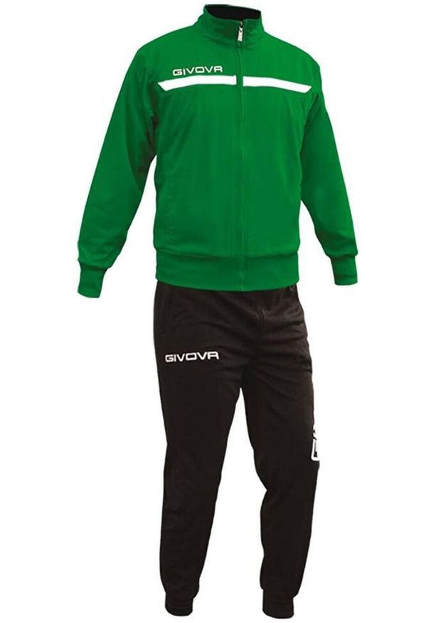 Dres piłkarski dla dorosłych Givova Tuta Givova One zielono-czarny. Kolor: czarny, zielony, wielokolorowy. Materiał: dresówka. Sport: piłka nożna
