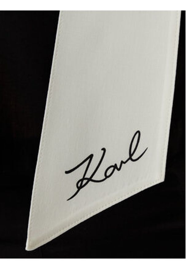 Karl Lagerfeld - KARL LAGERFELD Top B2W46036 Czarny Regular Fit. Typ kołnierza: dekolt w karo. Kolor: czarny. Materiał: wiskoza