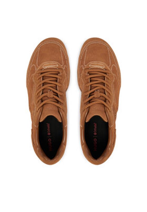 Hugo - HUGO Sneakersy Keeston 50563547 Brązowy. Kolor: brązowy. Materiał: skóra, zamsz