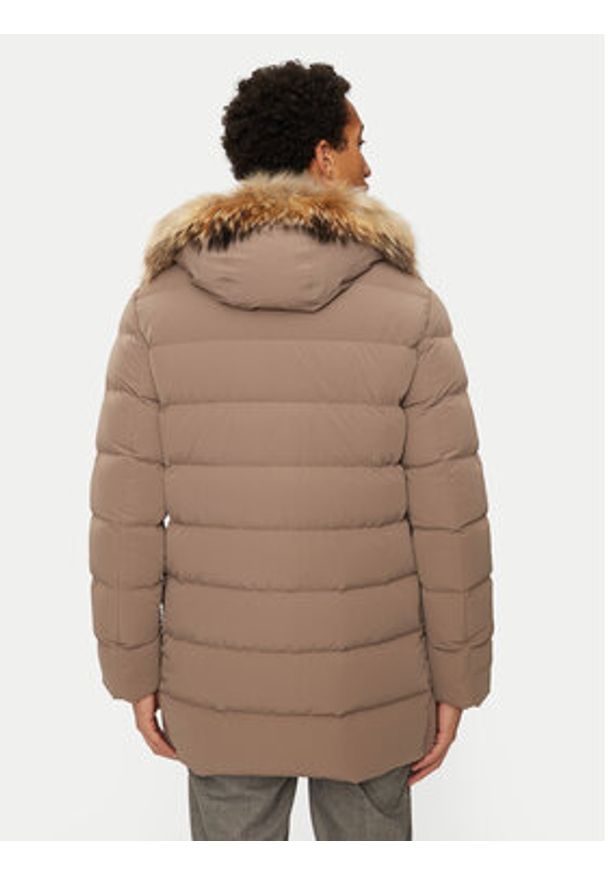 Hetrego - Hetregó Kurtka puchowa Parker 8N436M Beżowy Regular Fit. Kolor: beżowy. Materiał: syntetyk