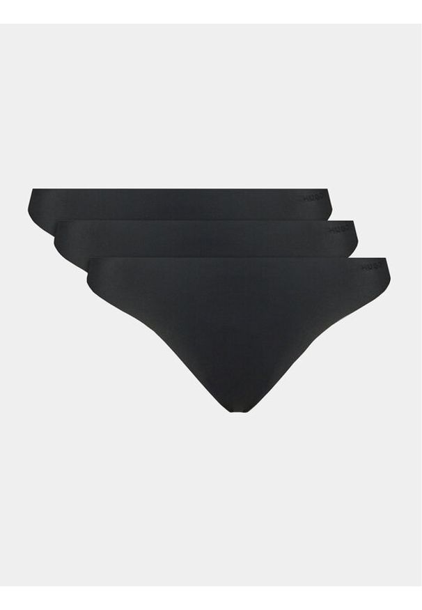 Hugo - HUGO Komplet stringów 50492489 Czarny. Kolor: czarny. Materiał: syntetyk