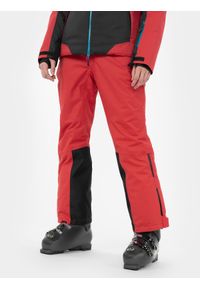 4f - Spodnie narciarskie 4FPRO membrana Dermizax® 20 000 męskie. Kolor: czerwony. Materiał: dzianina, materiał. Technologia: Dermizax. Sezon: zima. Sport: narciarstwo