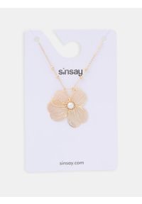 Sinsay - Naszyjnik z zawieszką w kształcie kwiata - złoty. Materiał: złote. Kolor: złoty #1