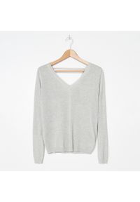 House - Wiskozowy sweter z błyszczącą nitką - Srebrny. Kolor: srebrny. Materiał: wiskoza #1