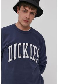 Dickies - Bluza. Typ kołnierza: bez kaptura. Kolor: niebieski. Materiał: bawełna, materiał, dzianina. Wzór: aplikacja #2