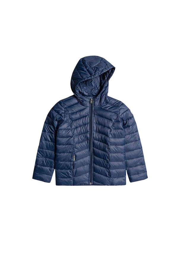 Kurtka zimowa dziewczęca Roxy Coast Road Hooded. Kolor: niebieski. Materiał: poliester. Sezon: zima. Sport: turystyka piesza