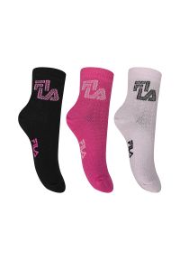 Fila 3-pack skarpetki dziewczęce Quarter Barbie 27-30. Kolor: czarny, różowy, wielokolorowy