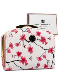 Portfel damski Peterson PTN 1830-F8 wzór 2. Materiał: skóra. Wzór: kwiaty