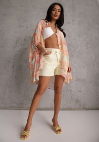 Renee - Pomarańczowa Nietoperzowa Koszula z Bawełną o Fasonie Oversize Celista. Okazja: na co dzień. Kolor: pomarańczowy. Materiał: bawełna. Styl: casual, elegancki #5