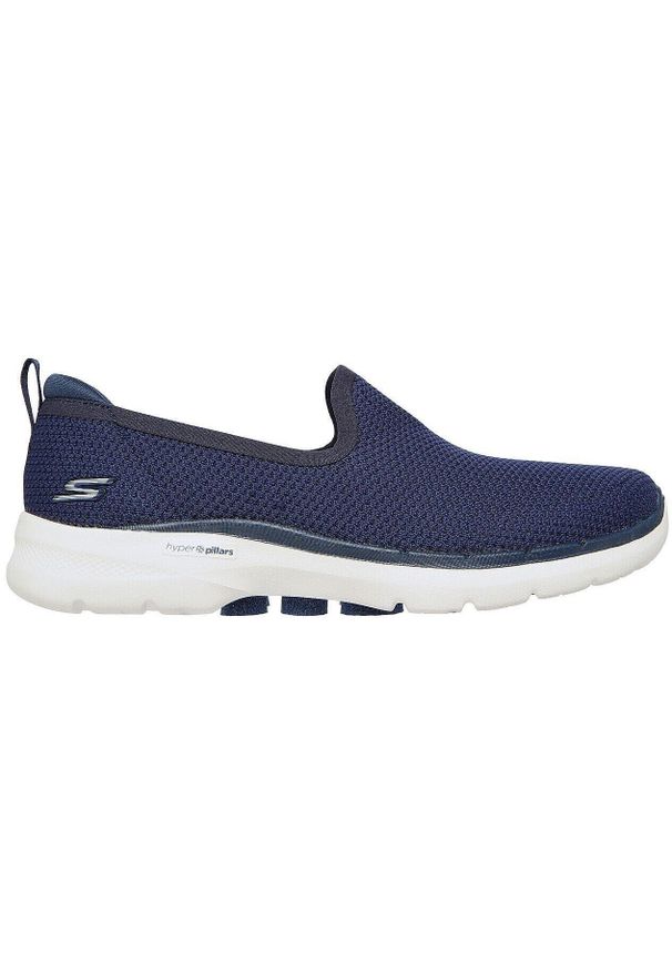 skechers - Adidasy Skechers Go Walk 6 - Clear Vi, Kobiety. Kolor: niebieski. Materiał: materiał. Sport: fitness