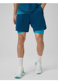 4f - 4F Spodenki treningowe szybkoschnące męskie - turkusowe XXL. Kolor: turkusowy. Materiał: skóra. Sport: fitness #2