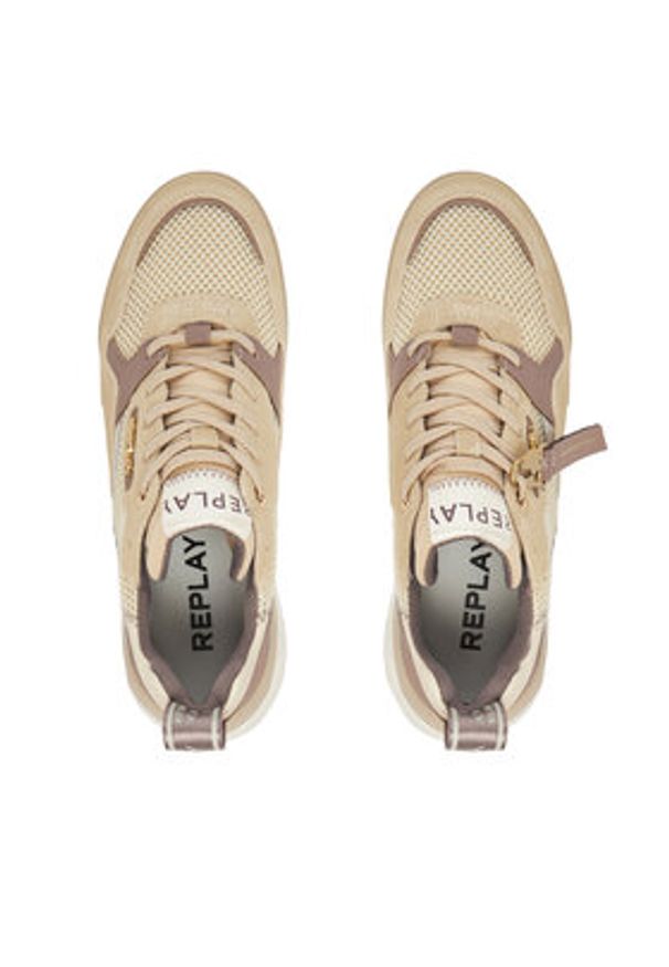 Replay - REPLAY Sneakersy Field W Double 2 GWS9H .000.C0009L Beżowy. Kolor: beżowy. Materiał: zamsz, skóra