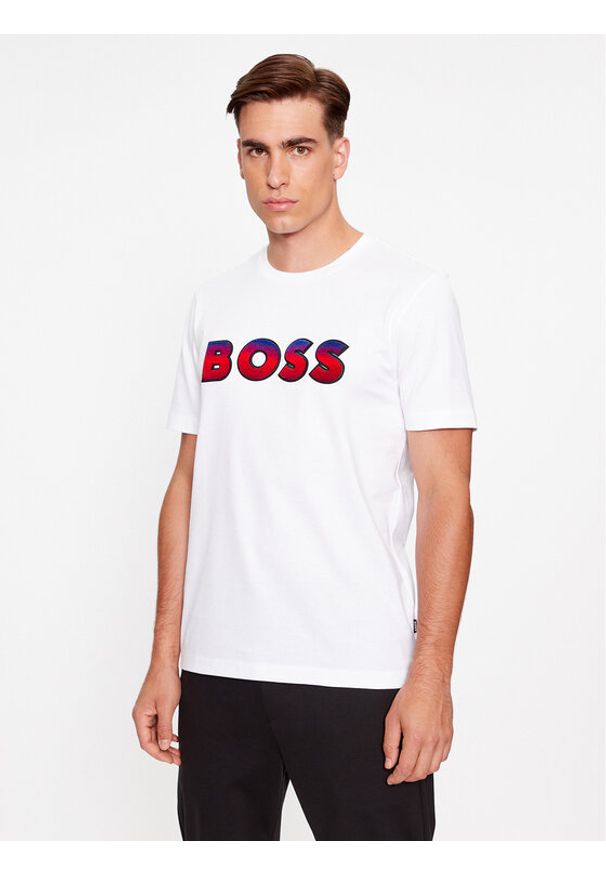 BOSS - Boss T-Shirt Tiburt 420 50500760 Biały Regular Fit. Kolor: biały. Materiał: bawełna