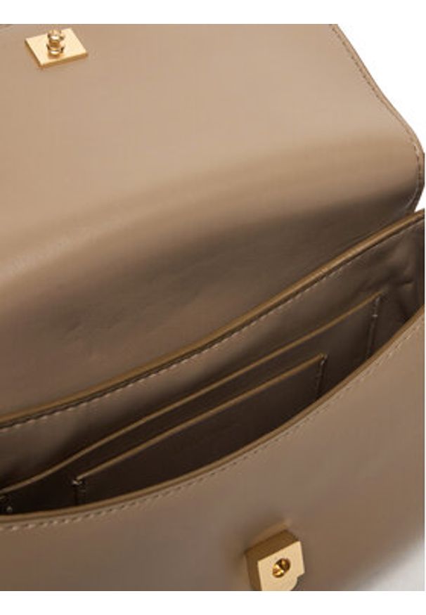 Calvin Klein Torebka Ck Brushed Flap Camera Bag LV04F3409G Beżowy. Kolor: beżowy. Materiał: skórzane