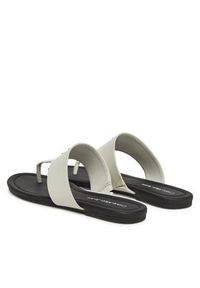 Calvin Klein Jeans Japonki Flat Sandal Toepost Mg YW0YW01691 Biały. Kolor: biały. Materiał: skóra