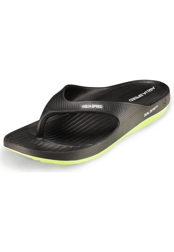 Klapki basenowe japonki Aqua Speed Alcano. Kolor: czarny, zielony, wielokolorowy, żółty. Styl: sportowy. Sport: pływanie