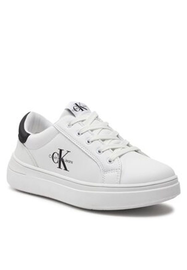 Calvin Klein Jeans Sneakersy V3X9-80876-1355 S Biały. Kolor: biały. Materiał: skóra