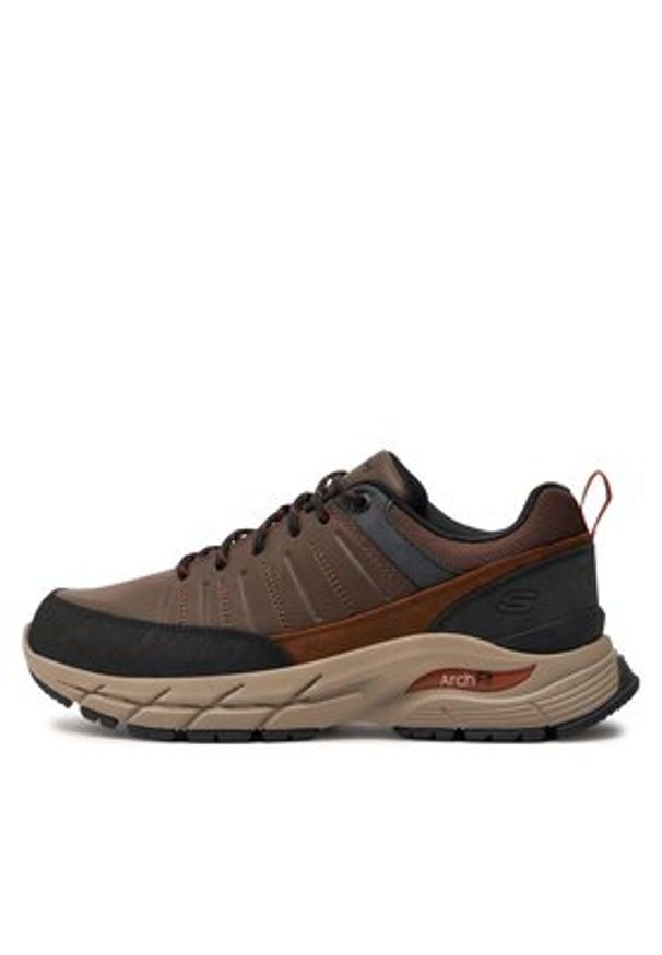 skechers - Skechers Sneakersy Yoren 210319/CDB Brązowy. Kolor: brązowy. Materiał: skóra