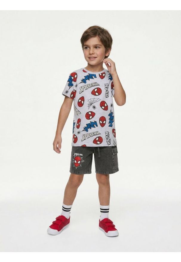 Sinsay - Szorty cargo z efektem sprania Spider-Man - szary. Kolor: szary