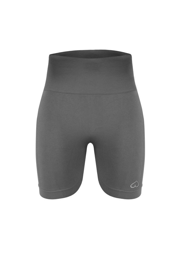 BESHAPED - Szorty fitness damskie Beshaped Power Up! Modelujące. Kolor: szary. Materiał: nylon. Sport: fitness
