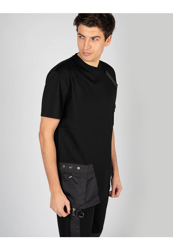 Les Hommes T-shirt "Oversize" | LKT152 703 | Oversized Fit Mercerized Cotton T-Shirt | Mężczyzna | Czarny. Kolor: czarny. Materiał: bawełna