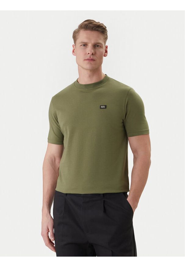 Karl Lagerfeld - KARL LAGERFELD T-Shirt 755052 562235 Zielony Regular Fit. Typ kołnierza: dekolt w karo. Kolor: zielony. Materiał: bawełna