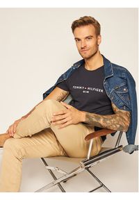 TOMMY HILFIGER - Tommy Hilfiger T-Shirt Core Logo Tee MW0MW11465 Granatowy Slim Fit. Kolor: niebieski. Materiał: bawełna #3