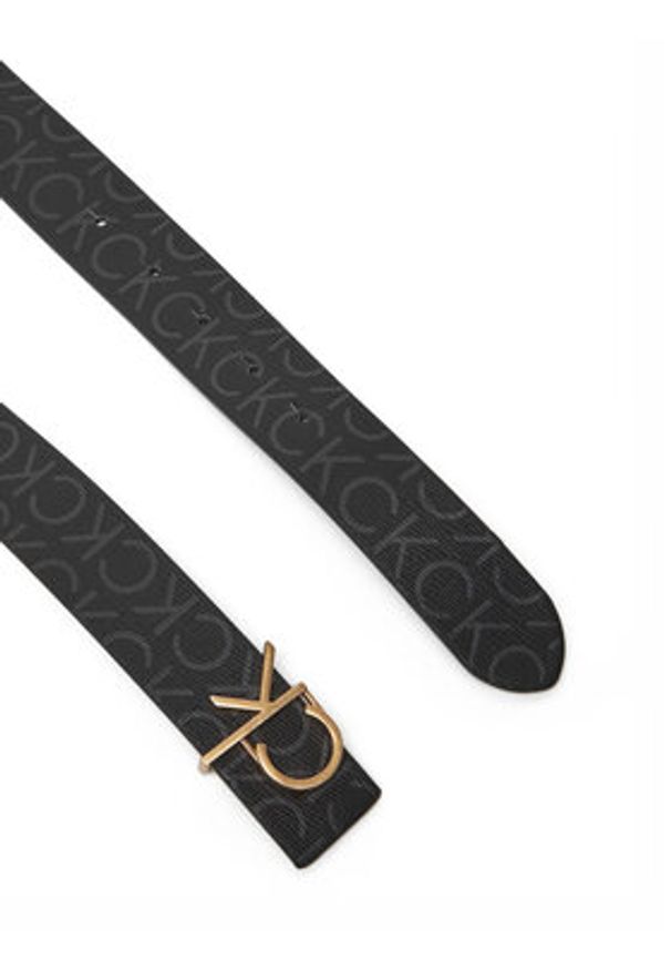 Calvin Klein Pasek Damski Ck Buckle Reversible Belt 30Mm Mono LV04F7038G Czarny. Kolor: czarny. Materiał: skóra
