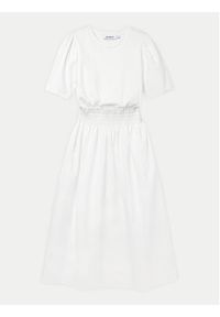 Desigual Sukienka letnia Omaha 24SWVW67 Biały Loose Fit. Kolor: biały. Materiał: bawełna. Sezon: lato