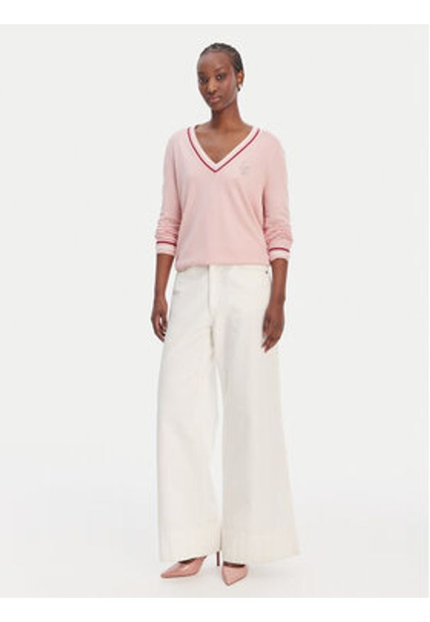 Liu Jo Sport Sweter TA6068 MS49I Różowy Regular Fit. Kolor: różowy. Materiał: wiskoza. Styl: sportowy