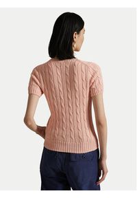 Polo Ralph Lauren Sweter 211895379017 Pomarańczowy Slim Fit. Typ kołnierza: polo. Kolor: pomarańczowy. Materiał: bawełna #3