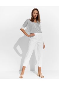 PESERICO - Białe spodnie 7/8. Kolor: biały #3