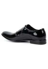 Olivier Skórzane buty wizytowe Monki lakierki 287LU czarny lakier czarne. Zapięcie: sznurówki. Kolor: czarny. Materiał: skóra, lakier. Wzór: aplikacja, gładki. Obcas: na obcasie. Styl: wizytowy. Wysokość obcasa: średni #8