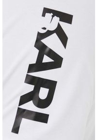 Karl Lagerfeld t-shirt bawełniany kolor biały z nadrukiem. Kolor: biały. Materiał: bawełna. Wzór: nadruk. Styl: klasyczny #2