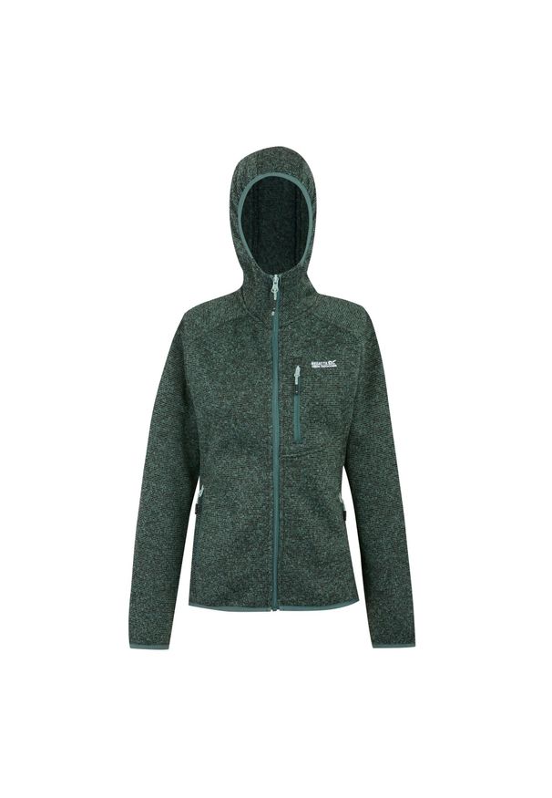 Regatta - Bluza Polarowa Damska Z Kapturem Newhill. Typ kołnierza: kaptur. Kolor: zielony. Materiał: polar. Sezon: zima. Styl: sportowy. Sport: turystyka piesza