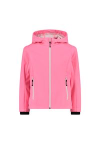 Kurtka impermeabilna z kapturem dla dziewczynki CMP. Typ kołnierza: kaptur. Kolor: wielokolorowy, biały, różowy. Sport: turystyka piesza #1