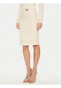Guess Spódnica midi W5RD53 KAQL2 Beżowy Regular Fit. Kolor: beżowy. Materiał: syntetyk