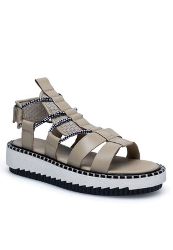 Badura Sandały BEKI-01W3-005 Beżowy. Kolor: beżowy. Materiał: materiał