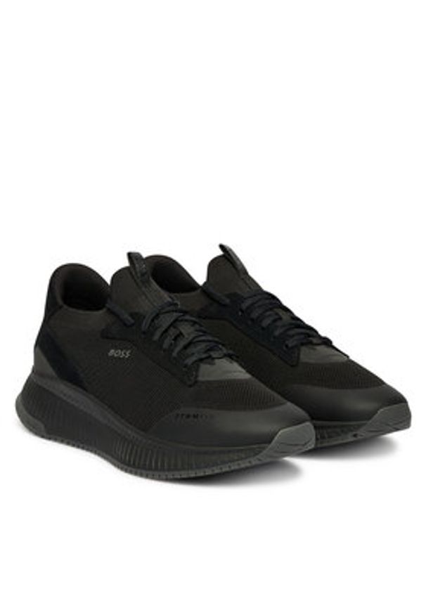 BOSS Sneakersy Mono 50523113 Czarny. Kolor: czarny. Materiał: materiał