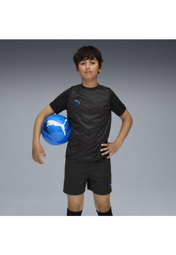 Puma - Młodzieżowa koszulka piłkarska individualCUP PUMA Black White Ultra Blue. Kolor: czarny, niebieski, wielokolorowy, biały. Sport: piłka nożna