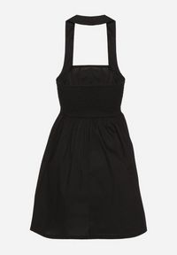 Born2be - Czarna Bawełniana Sukienka Rozkloszowana na Szyję Kolaniela. Okazja: na co dzień. Kolor: czarny. Materiał: bawełna. Sezon: wiosna. Typ sukienki: proste. Styl: casual, elegancki #7