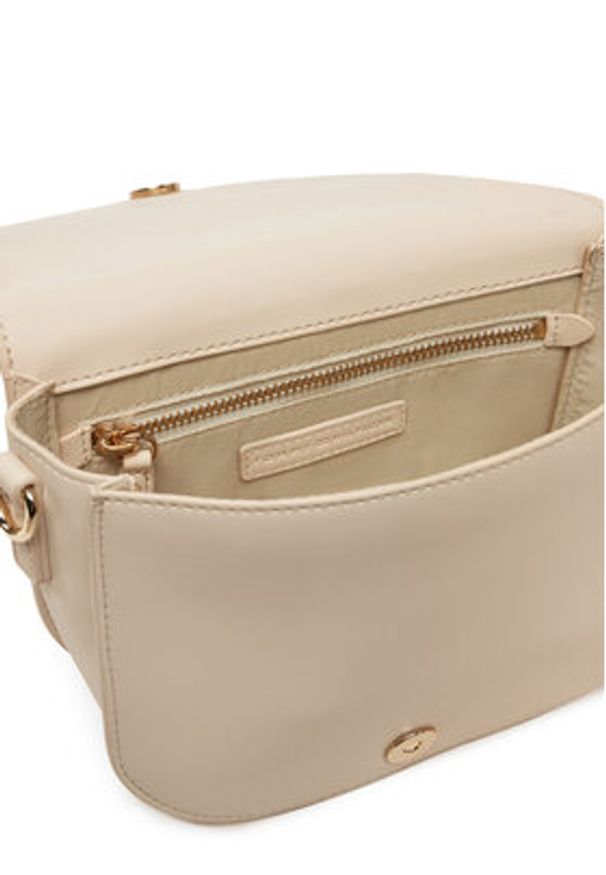 TOMMY HILFIGER - Tommy Hilfiger Torebka Th Logotape Saddle Bag AW0AW17184 Écru. Materiał: skórzane