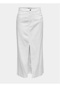 JDY Spódnica jeansowa Bella 15323972 Biały Regular Fit. Kolor: biały. Materiał: bawełna
