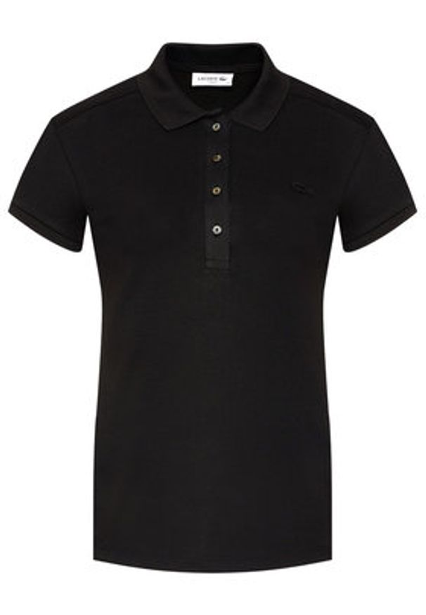 Lacoste Polo PF5462 Czarny Slim Fit. Typ kołnierza: polo. Kolor: czarny. Materiał: bawełna