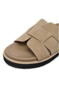 Gino Rossi - GINO ROSSI Klapki C-LB-P2170 Beżowy. Kolor: beżowy. Materiał: skóra, zamsz #7