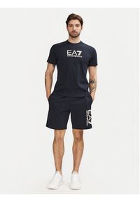 EA7 Emporio Armani T-Shirt 7M000224 AF10375 MB122 Granatowy Regular Fit. Kolor: niebieski. Materiał: bawełna