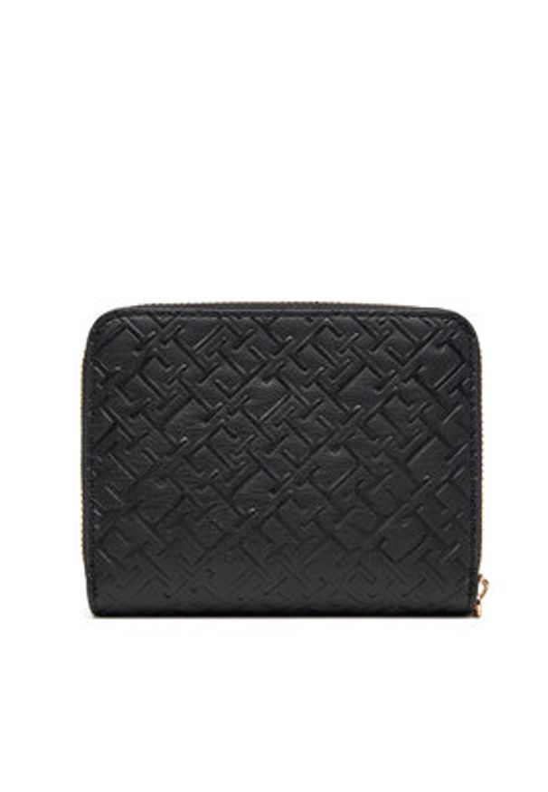 TOMMY HILFIGER - Tommy Hilfiger Portfel Th Icon Med Za Flap Mono AW0AW17743 Czarny. Kolor: czarny. Materiał: skóra