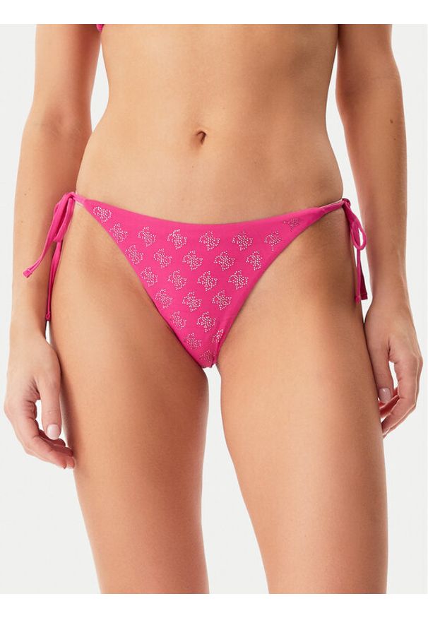 Guess Dół od bikini E5GO11 MC040 Różowy. Kolor: różowy. Materiał: syntetyk