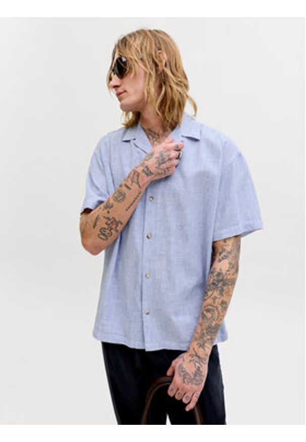 Jack & Jones Koszula Summer 12289191 Niebieski Relaxed Fit. Kolor: niebieski. Materiał: bawełna